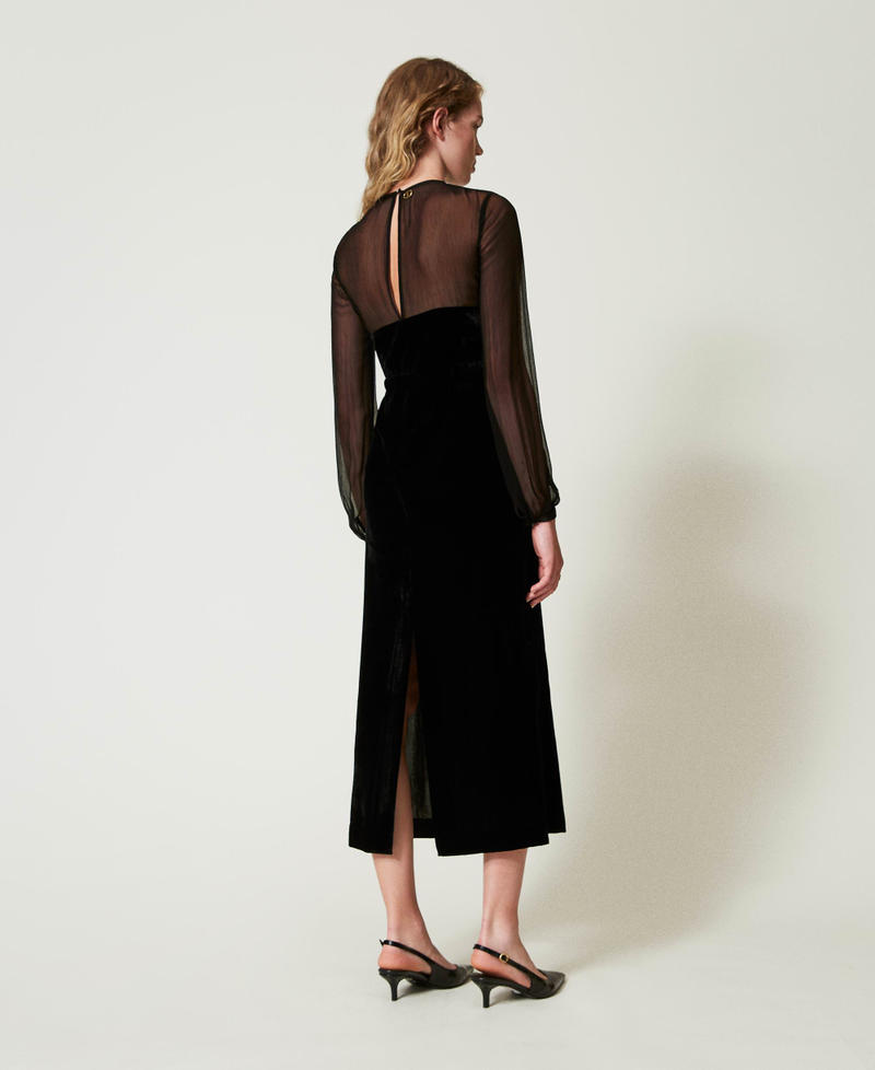 Scee by twin set Abito longuette in chiffon e velluto 2025