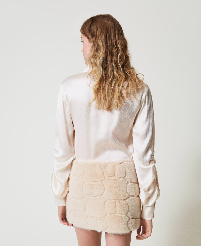 Scee by twin set Minigonna in faux fur con Oval T Italia