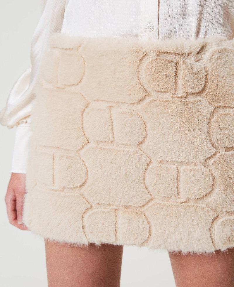 Scee by twin set Minigonna in faux fur con Oval T Italia