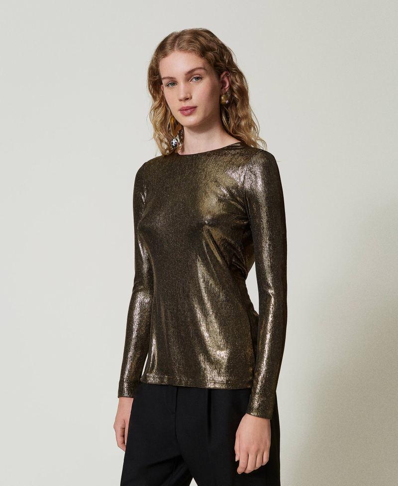 Scee by twin set Blusa laminata con nodo In Linea