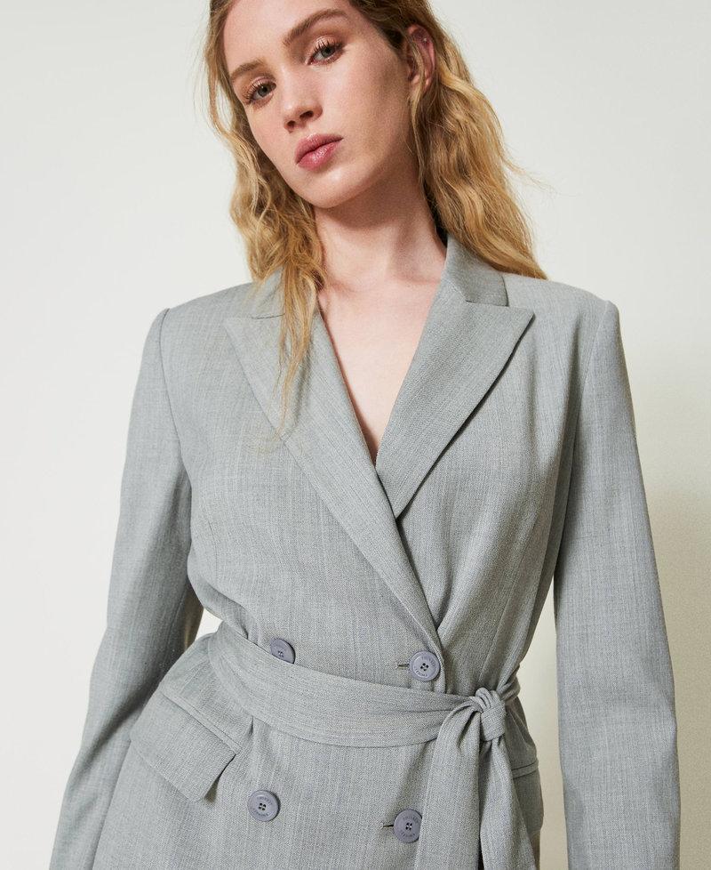 Scee by twin set Giacca blazer in misto lana con cintura Nuovo