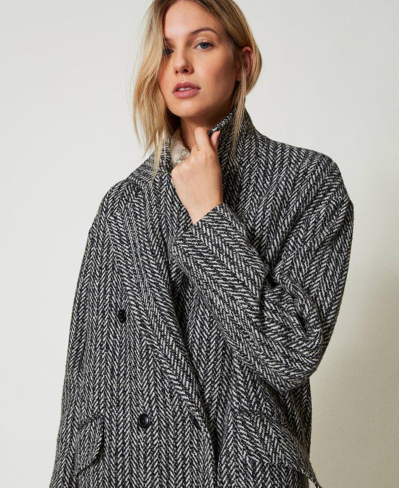 Scee by twin set Cappotto in misto lana gessato Qualità