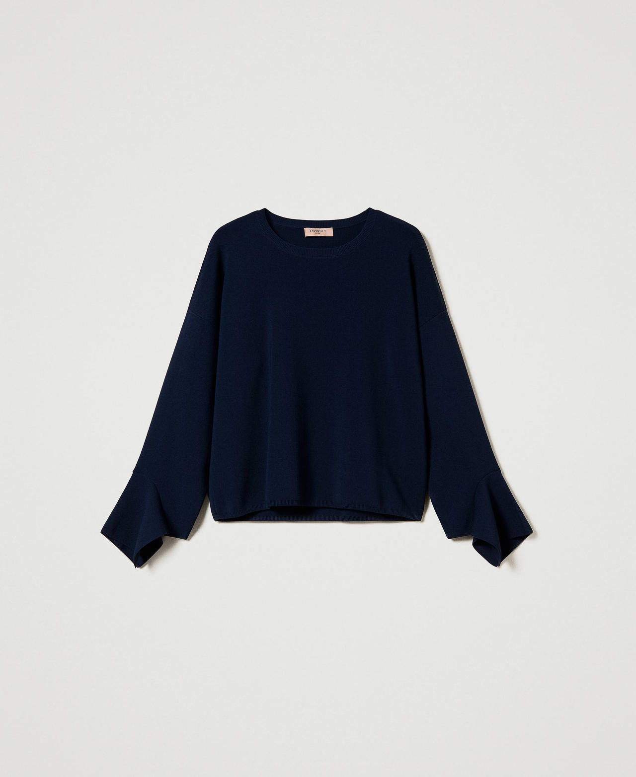 Scee by twin set Maglia girocollo con volant Consegna Veloce