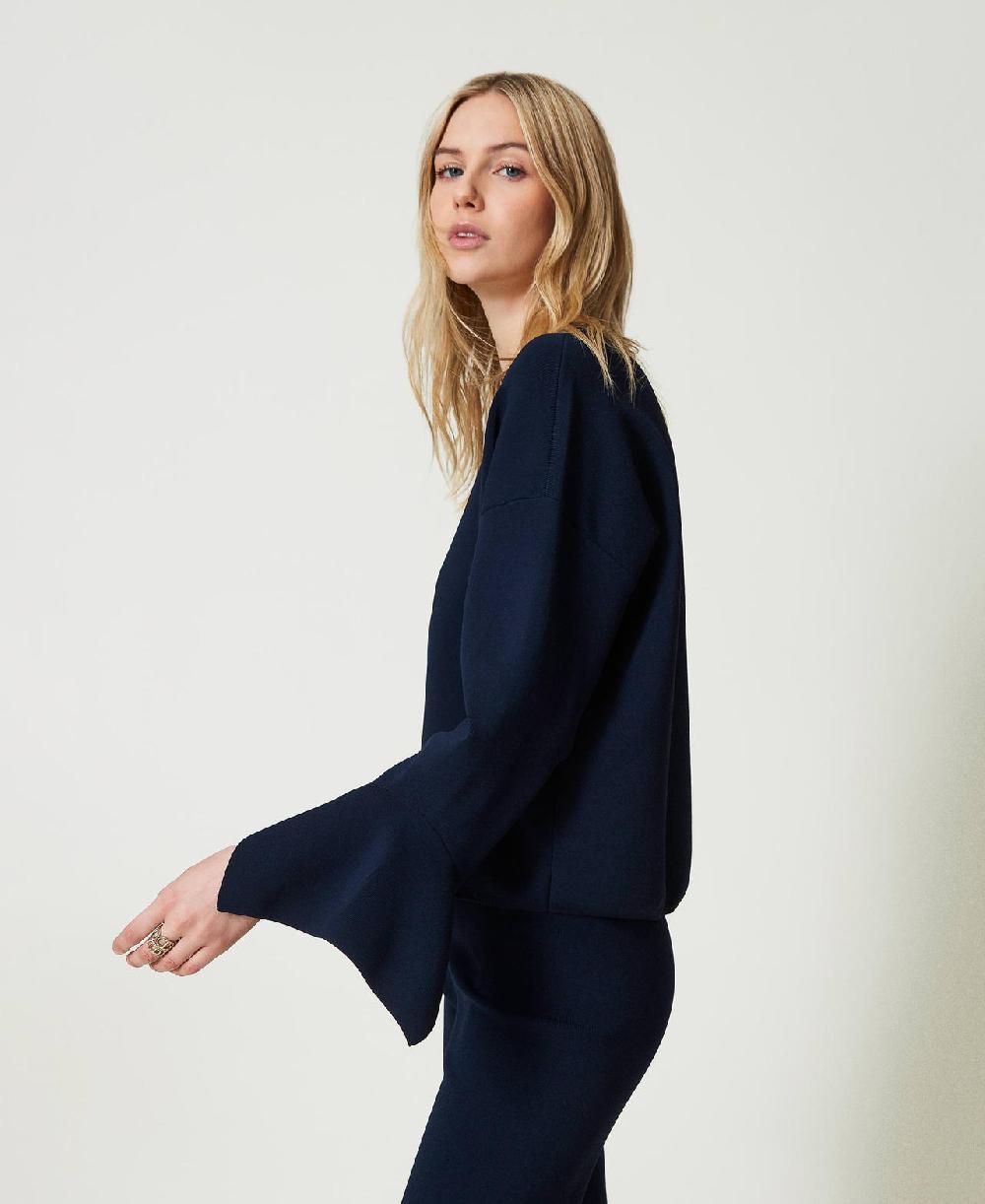 Scee by twin set Maglia girocollo con volant Consegna Veloce