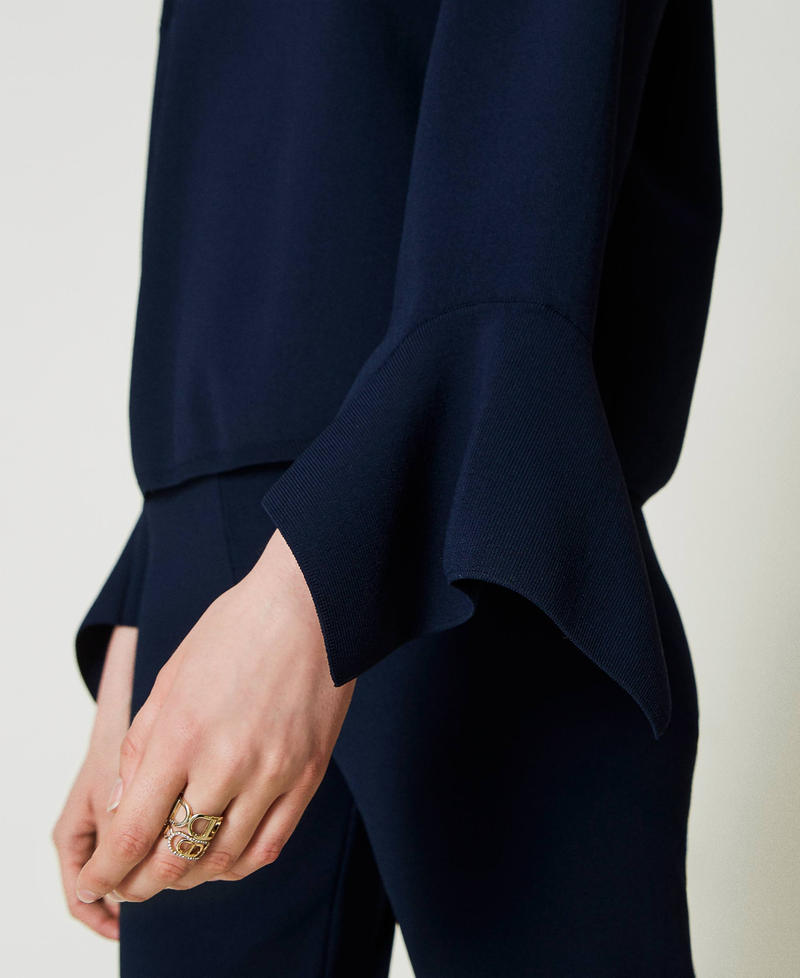 Scee by twin set Maglia girocollo con volant Consegna Veloce