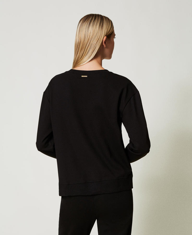 Scee by twin set Felpa con inserto plissé e pizzo Prezzo Ridotto
