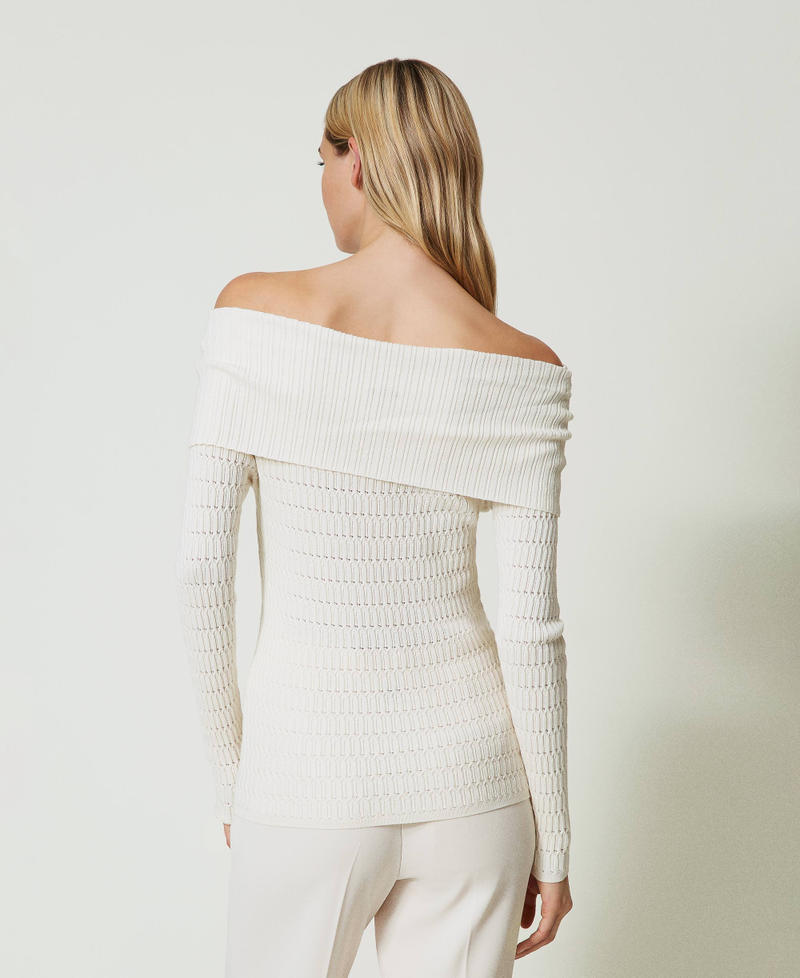 Scee by twin set Maglia fitted con collo off shoulder Presa