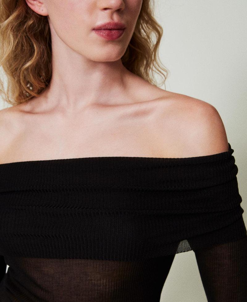 Scee by twin set Maglia off shoulder in viscosa Offerta