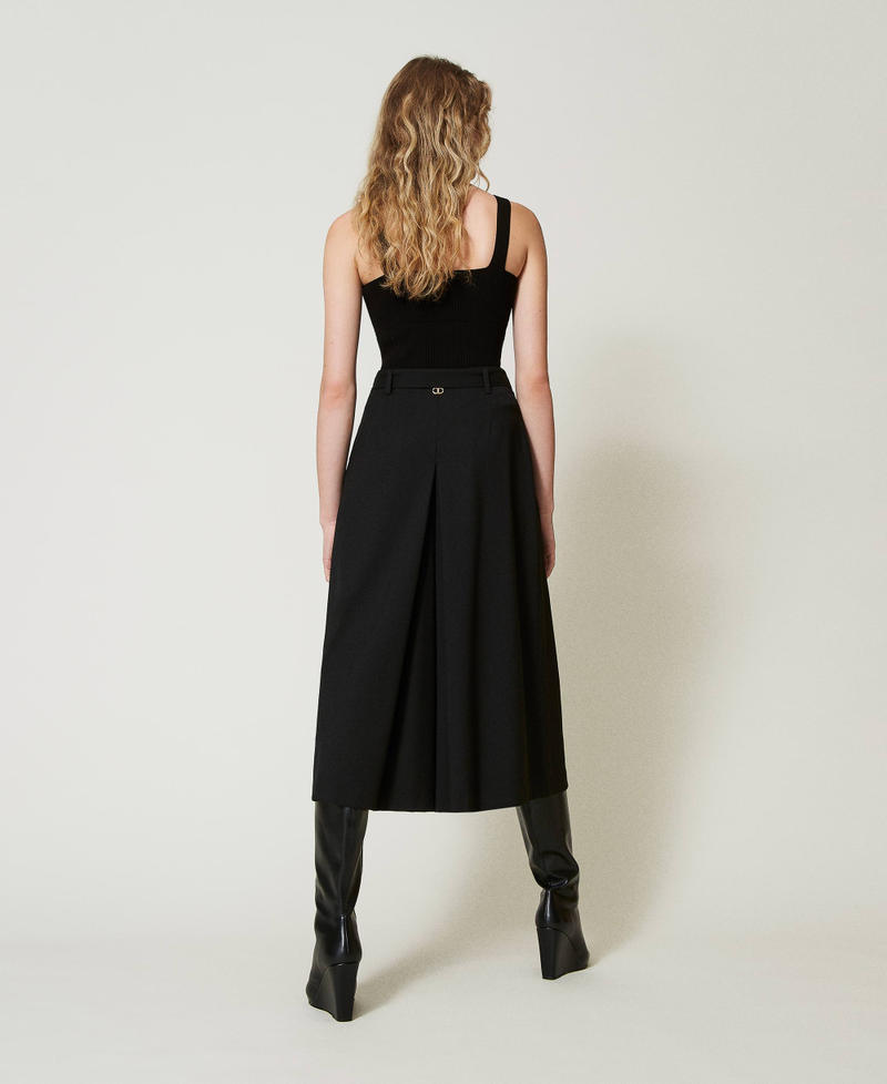 Scee by twin set Gonna pantalone in misto lana con cintura Online