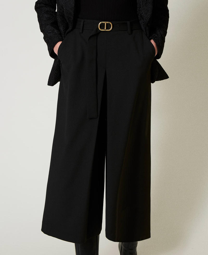 Scee by twin set Gonna pantalone in misto lana con cintura Online