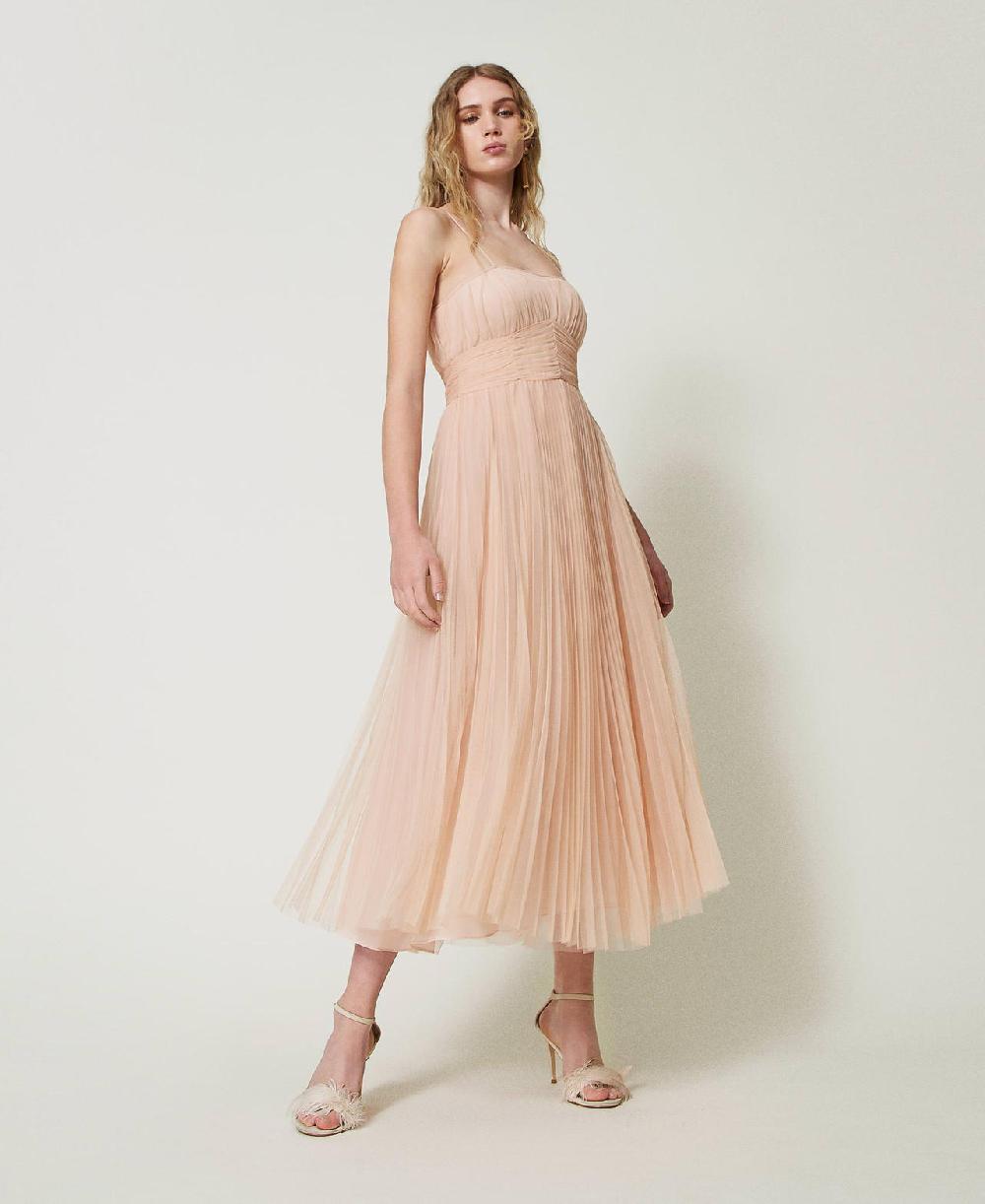 Scee by twin set Abito longuette in tulle plissé In Vendita