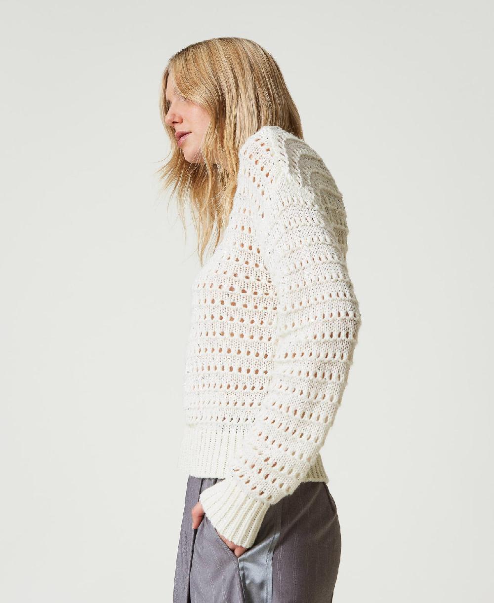 Scee by twin set Maglia traforata con paillettes Saldi