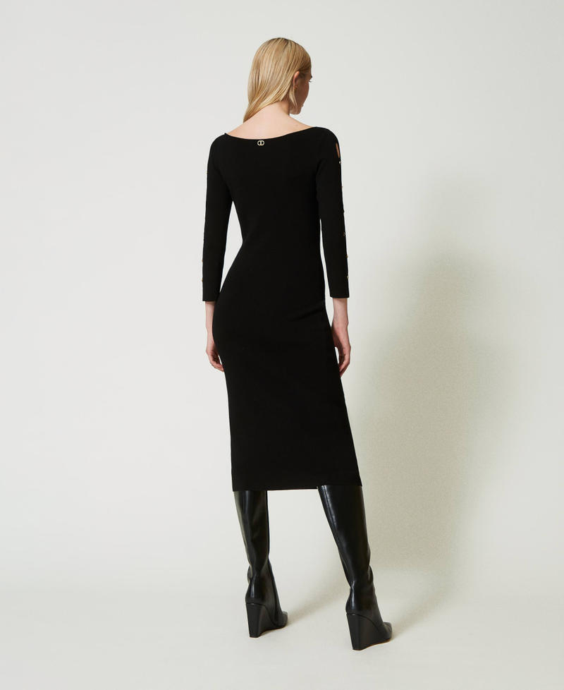Scee by twin set Abito longuette in maglia con cut-out e borchie Hotsell