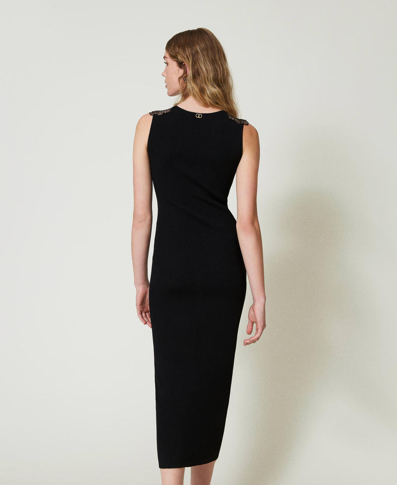 Scee by twin set Abito lungo in maglia con pizzo Negozio