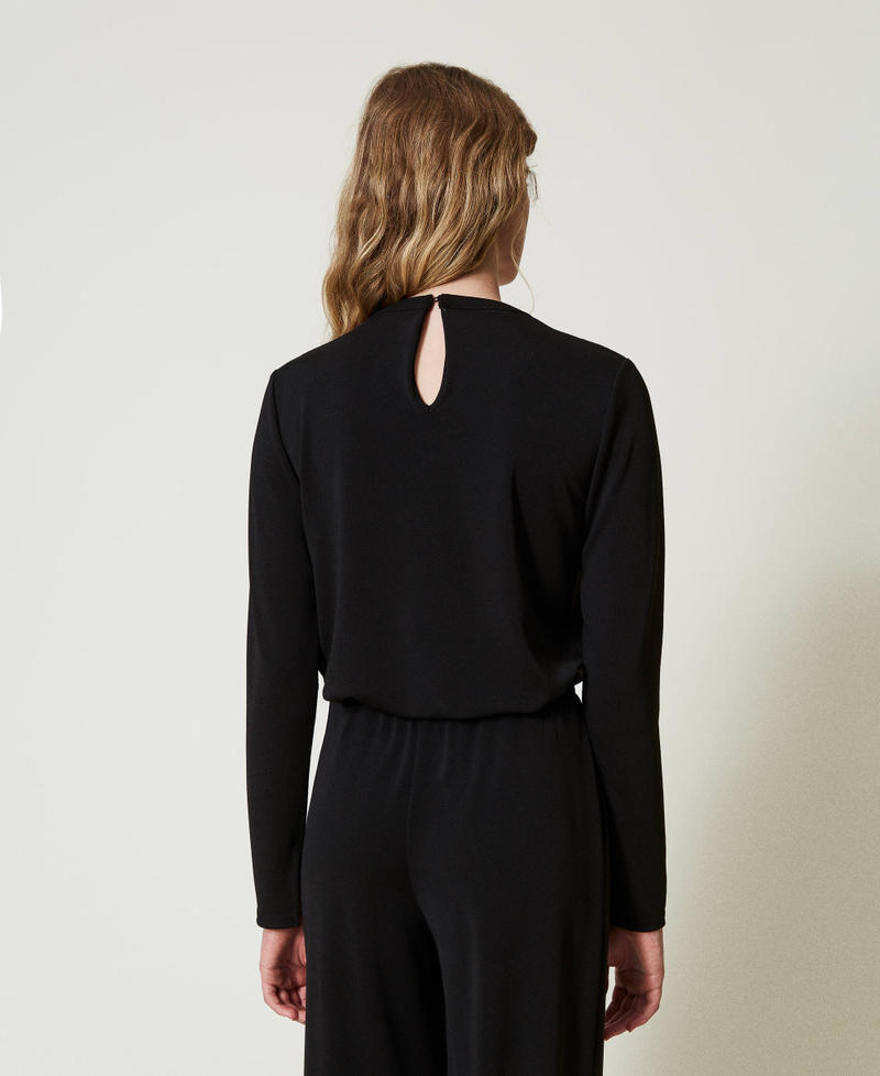 Scee by twin set Blusa in jersey crêpe con drappeggio In Saldo
