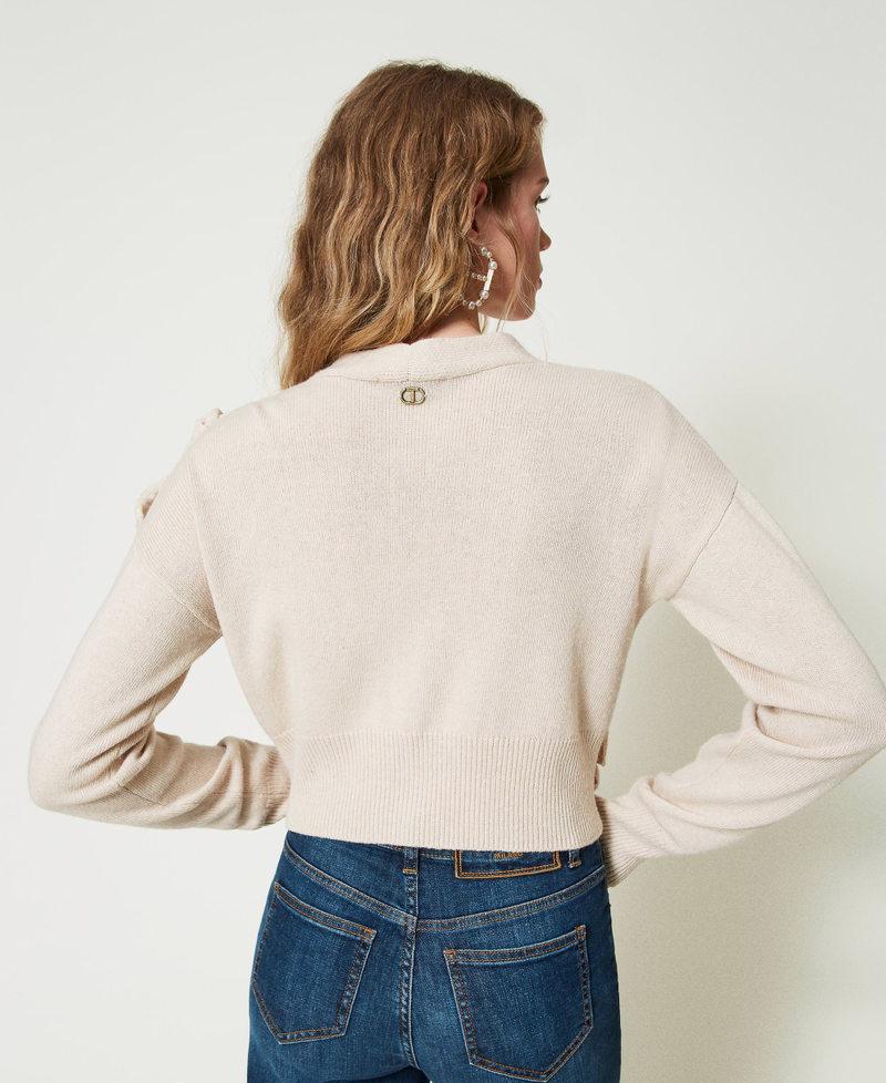 Scee by twin set Cardigan in misto lana con volant Spedizione gratuita
