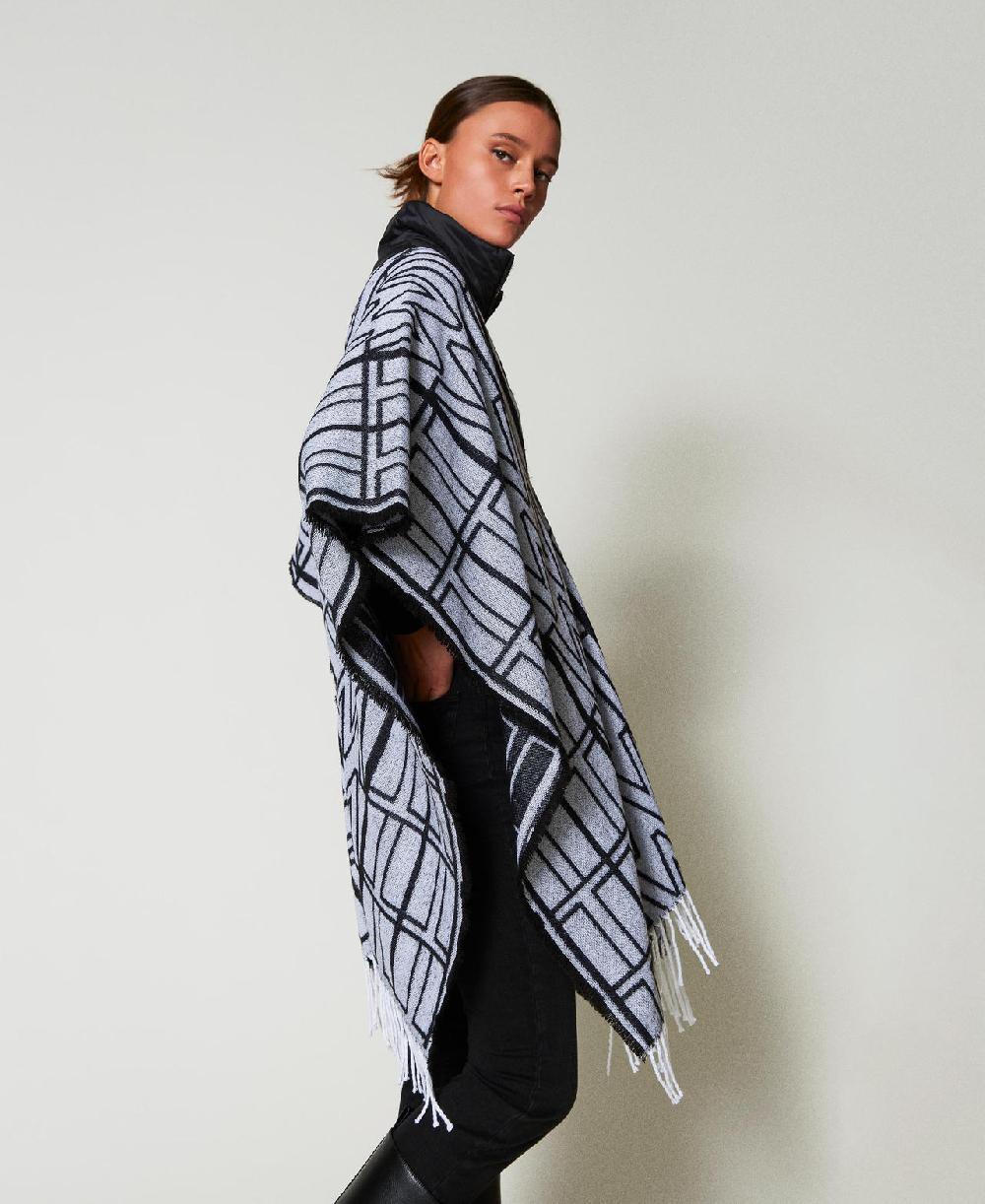 Scee by twin set Poncho jacquard con logo Negozio online di fabbrica