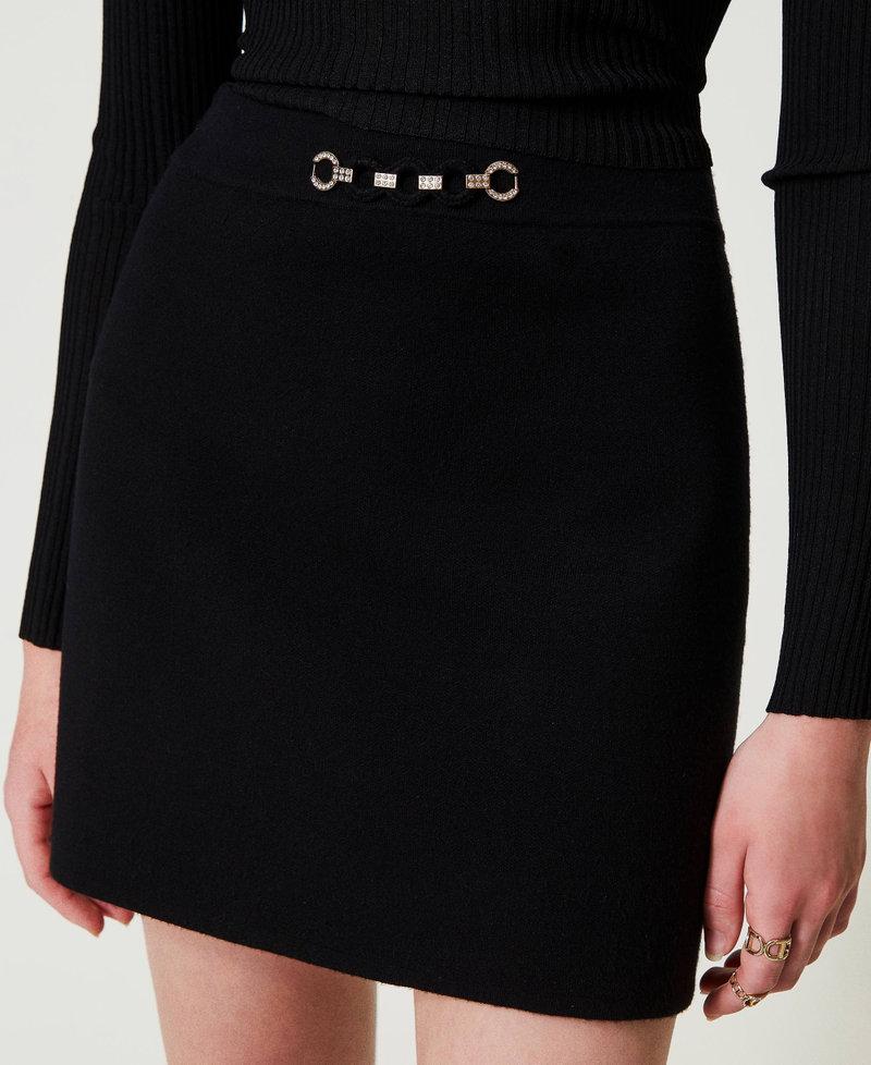 Scee by twin set Minigonna in maglia con applicazione bijoux Prezzo di fabbrica