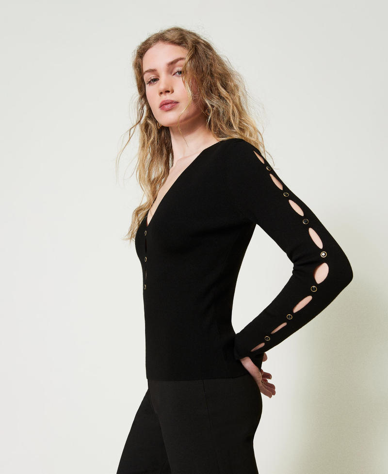 Scee by twin set Maglia con cut-out e borchie Offerta speciale