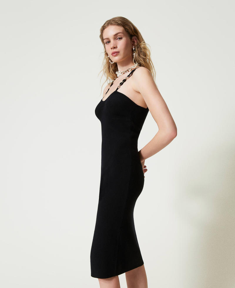 Scee by twin set Abito longuette in maglia con spalline bijoux Comprare a buon mercato