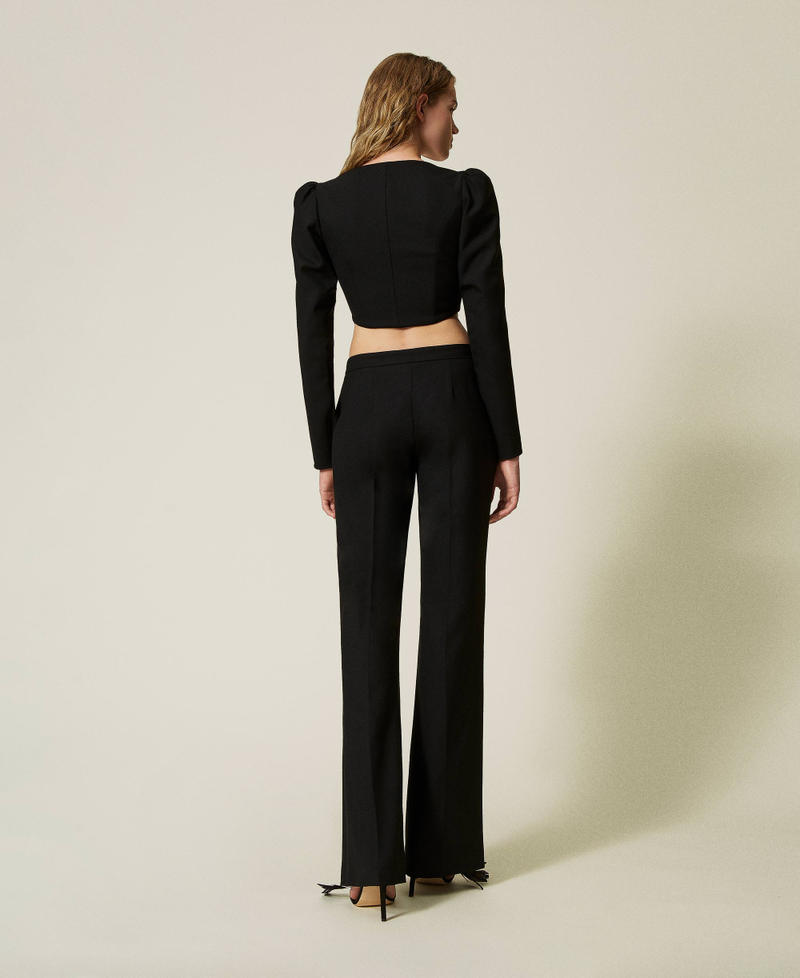 Scee by twin set Pantaloni flare in serge misto lana Black Friday