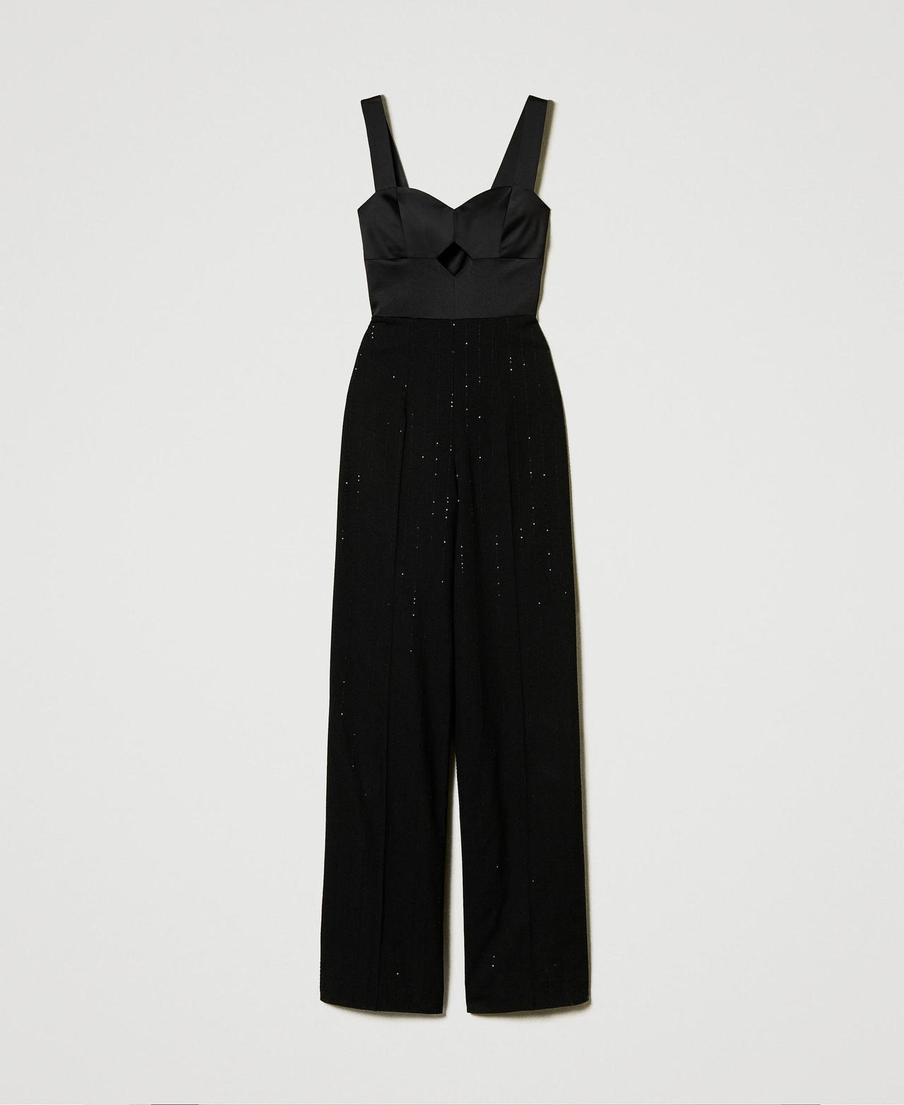 Scee by twin set Tuta in raso e in panno con paillettes Cyber Monday
