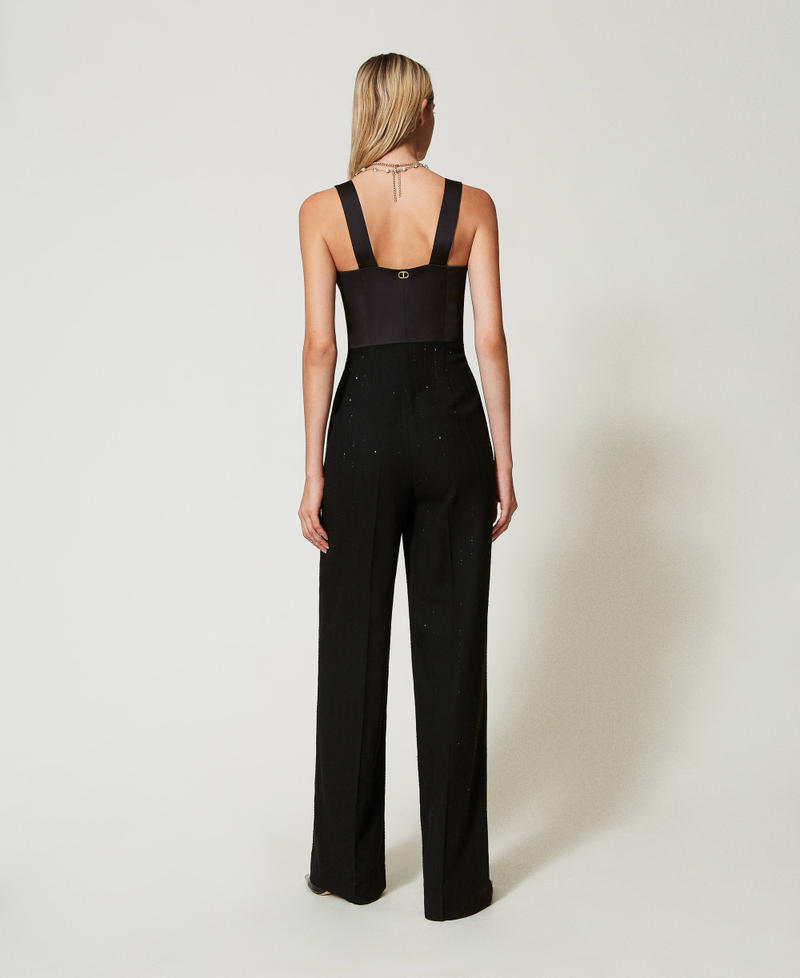 Scee by twin set Tuta in raso e in panno con paillettes Cyber Monday