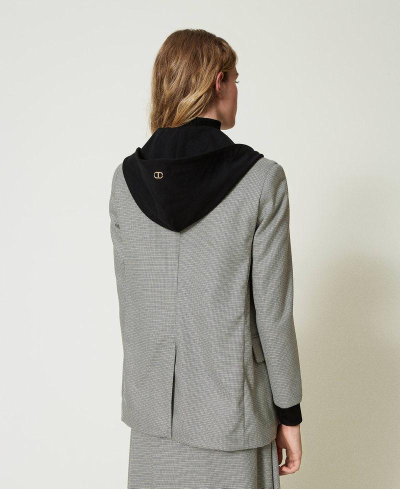 Scee by twin set Giacca blazer in pied de poule con cappuccio Smaltimento dello stoccaggio