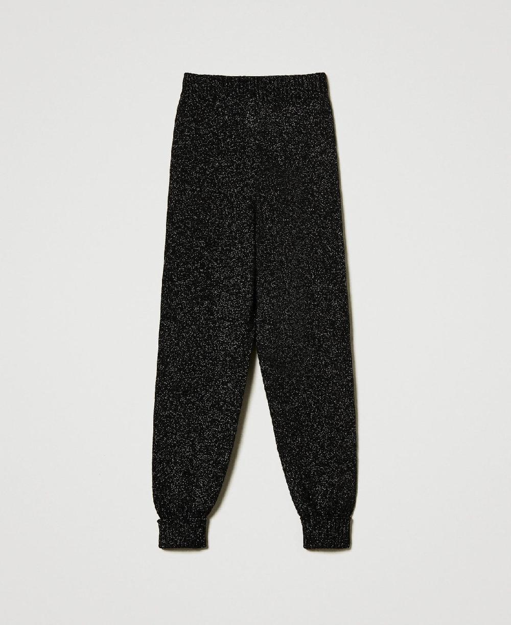 Scee by twin set Pantaloni joggers in maglia misto lana e lurex