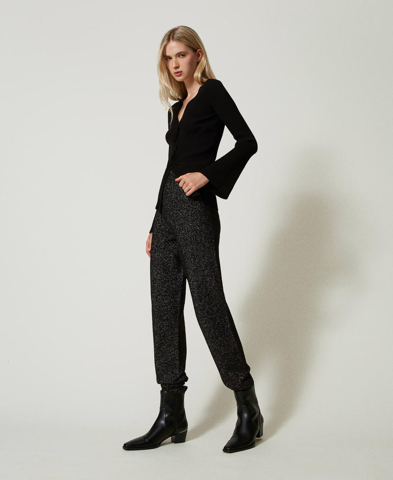 Scee by twin set Pantaloni joggers in maglia misto lana e lurex Latest fashion
