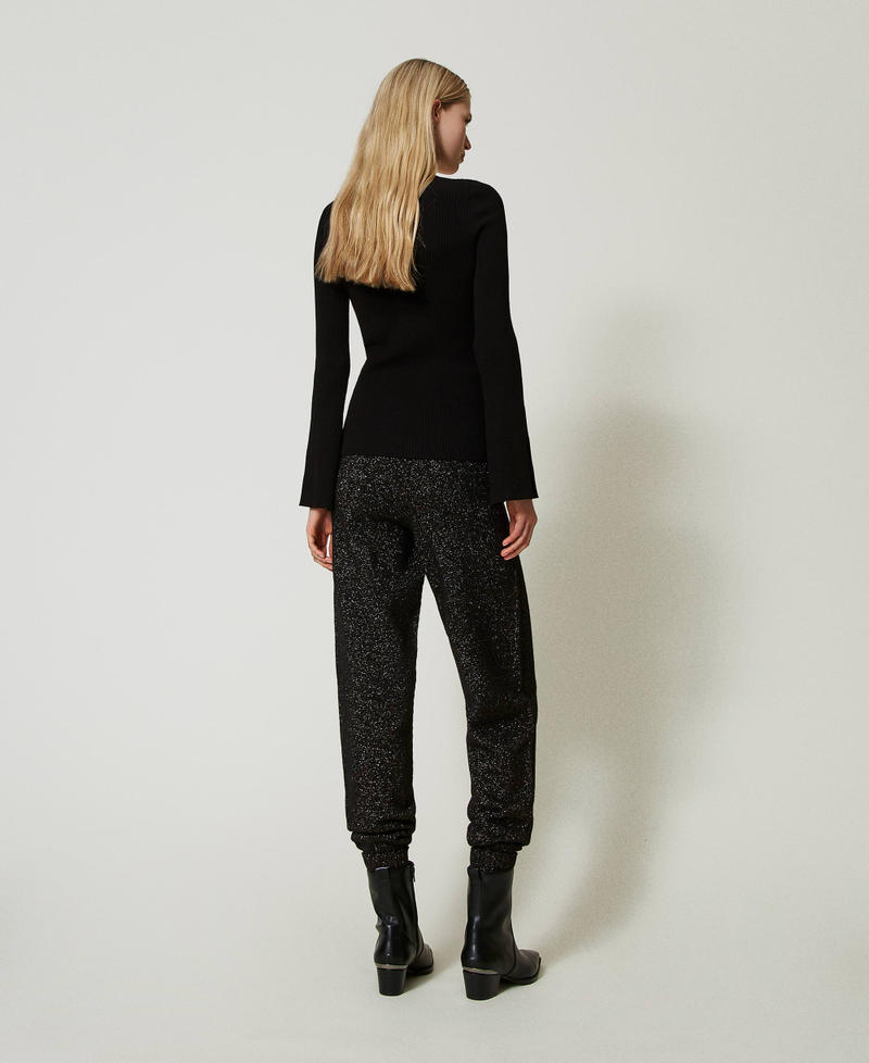 Scee by twin set Pantaloni joggers in maglia misto lana e lurex Latest fashion