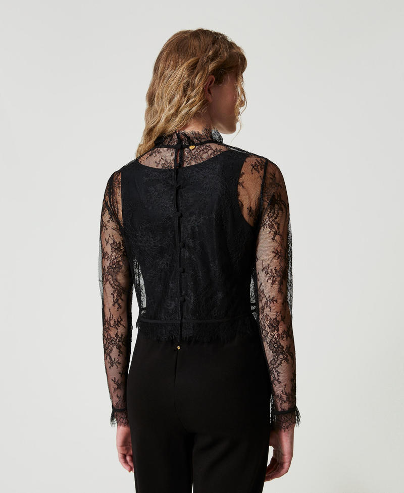 Scee by twin set Blusa cropped in pizzo e top Offerte giornaliere