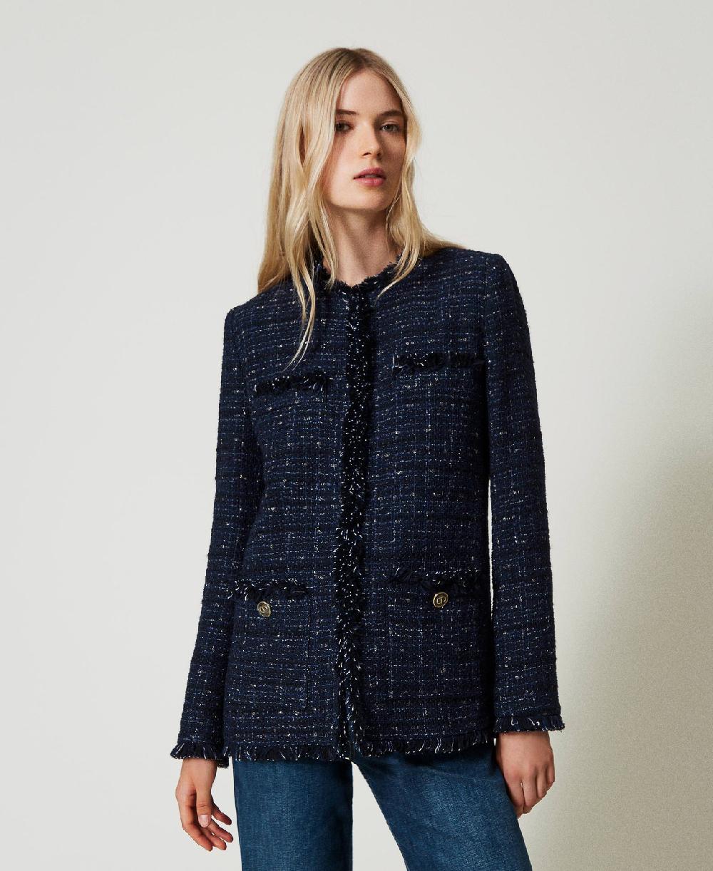Scee by twin set Giacca bouclé con bottoni logati Offerte speciali