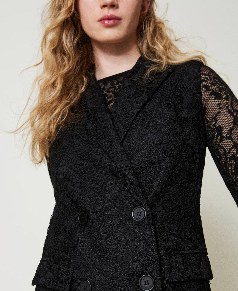 Scee by twin set Gilet doppiopetto in pizzo macramè Rilascio limitato