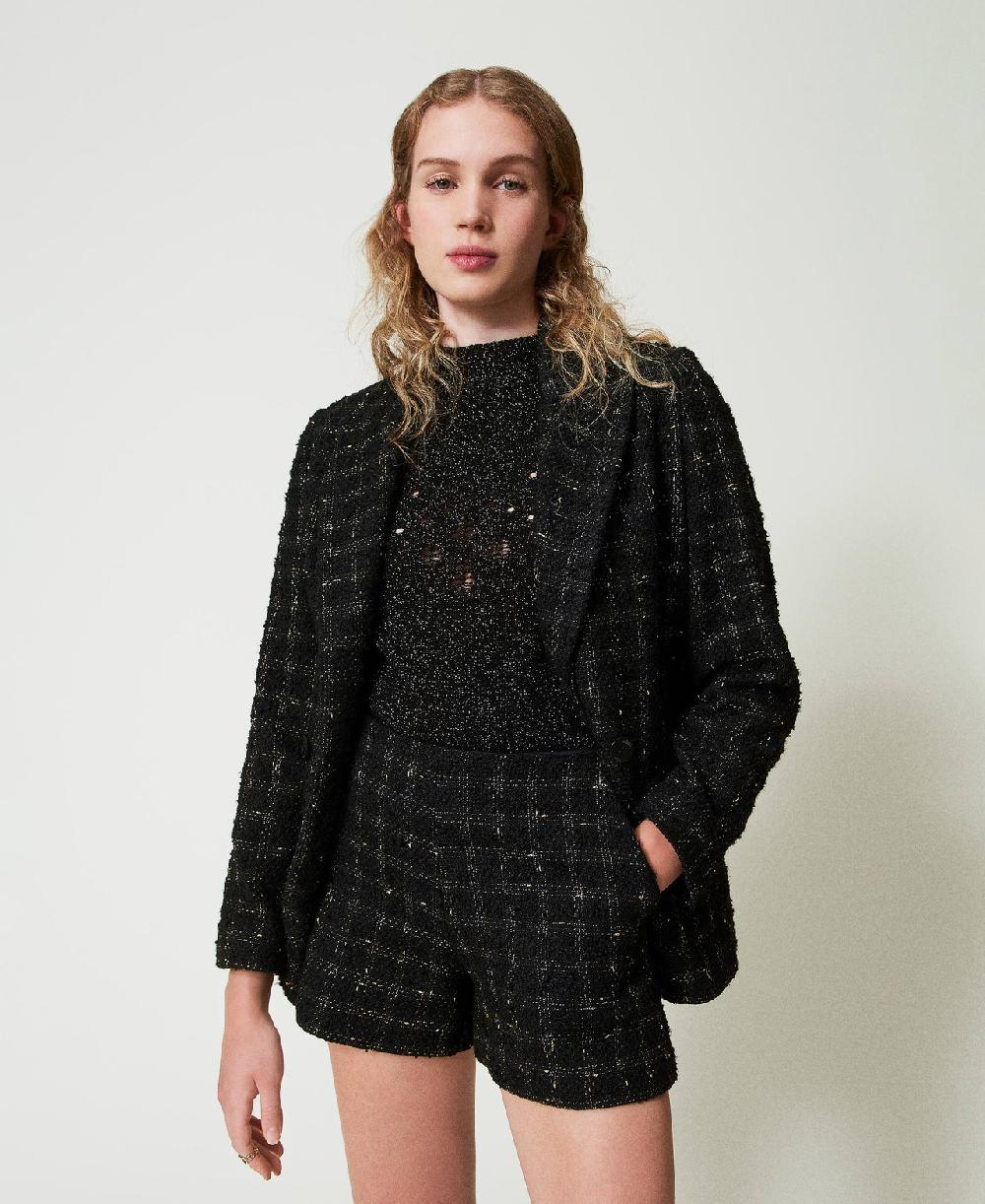 Scee by twin set Shorts bouclé a disegno check Ultimi tre giorni