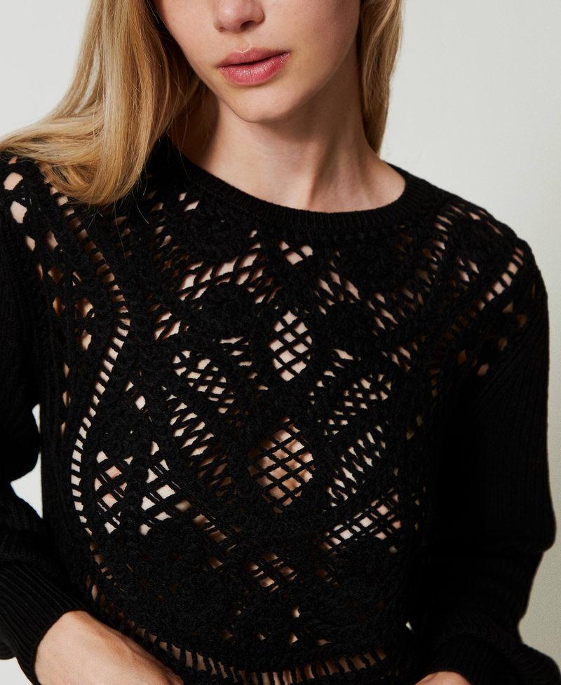 Scee by twin set Maglia in misto lana crochet Fino al 55% di sconto