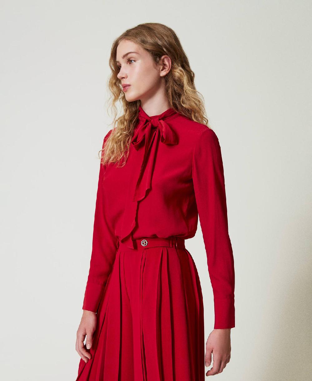 Scee by twin set Blusa misto seta con fiocco Solo un giorno rimasto