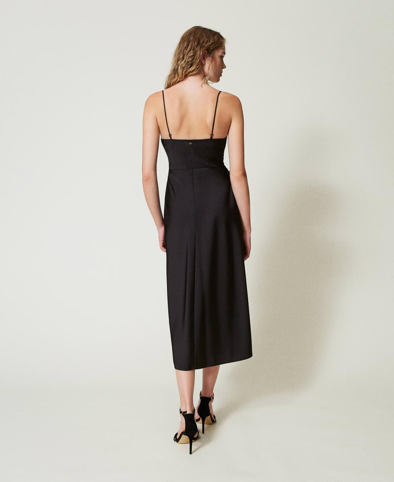 Scee by twin set Abito longuette in raso con drappeggio 50% di sconto con spedizione gratuita