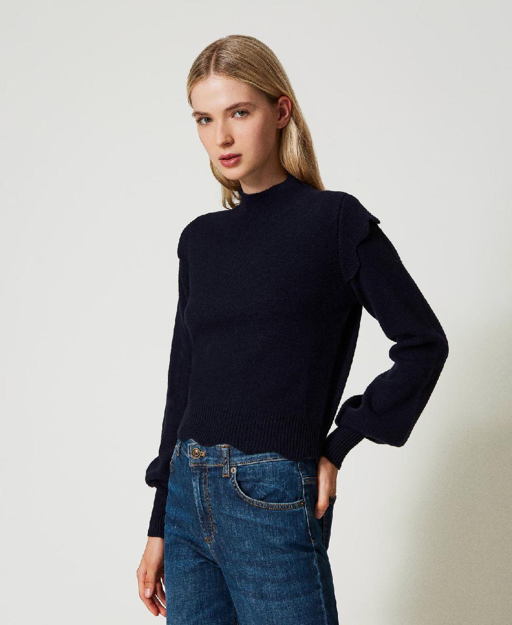 Scee by twin set Maglia in lana e cashmere con smerli Officina