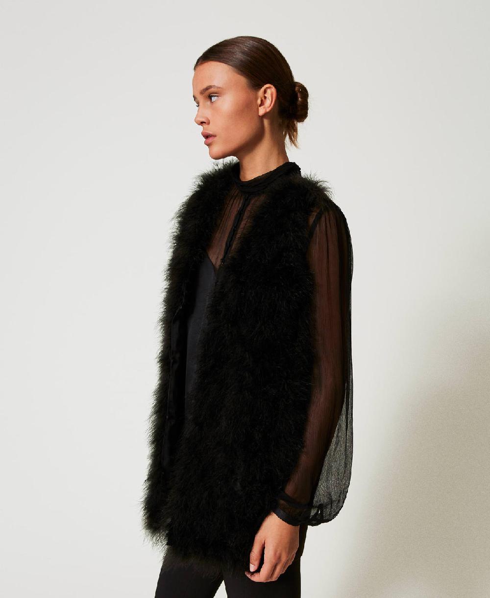 Scee by twin set Gilet con piume Limitato a 3 giorni