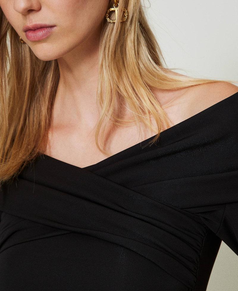 Scee by twin set Blusa con scollo arricciato Black Friday Prezzi