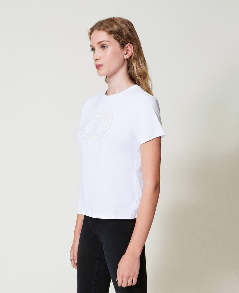 Scee by twin set T-shirt con ricamo logo Oval T Italia