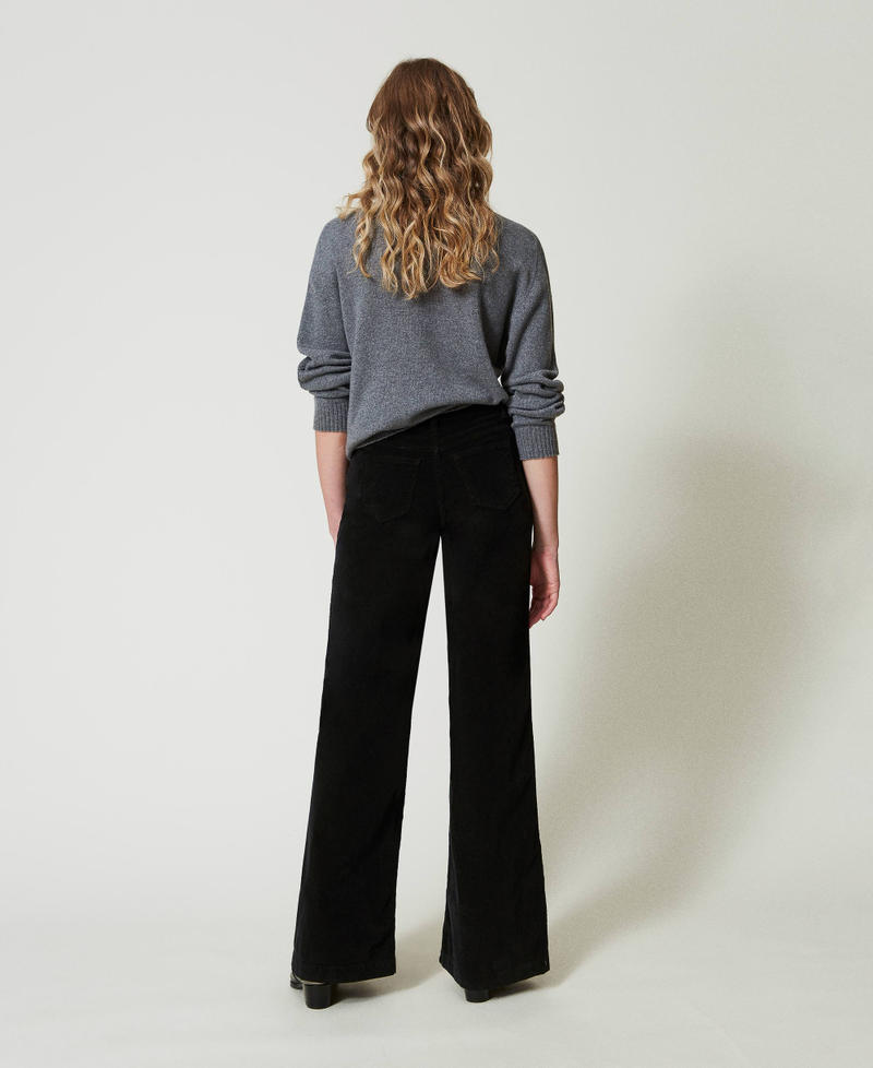 Scee by twin set Pantaloni in velluto con bottoni Nuovo