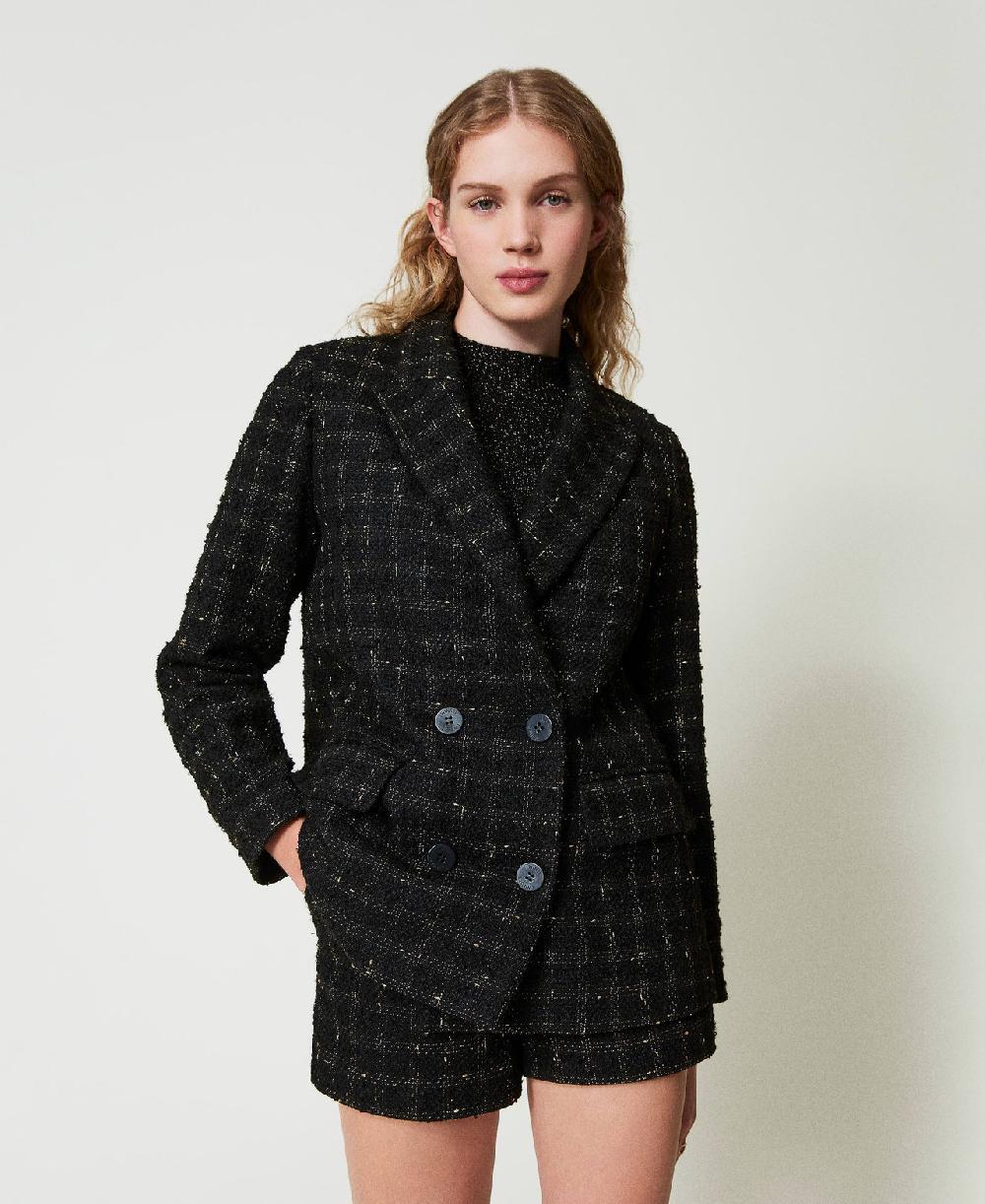 Scee by twin set Giacca blazer bouclé a disegno check Soddisfazione Garantita