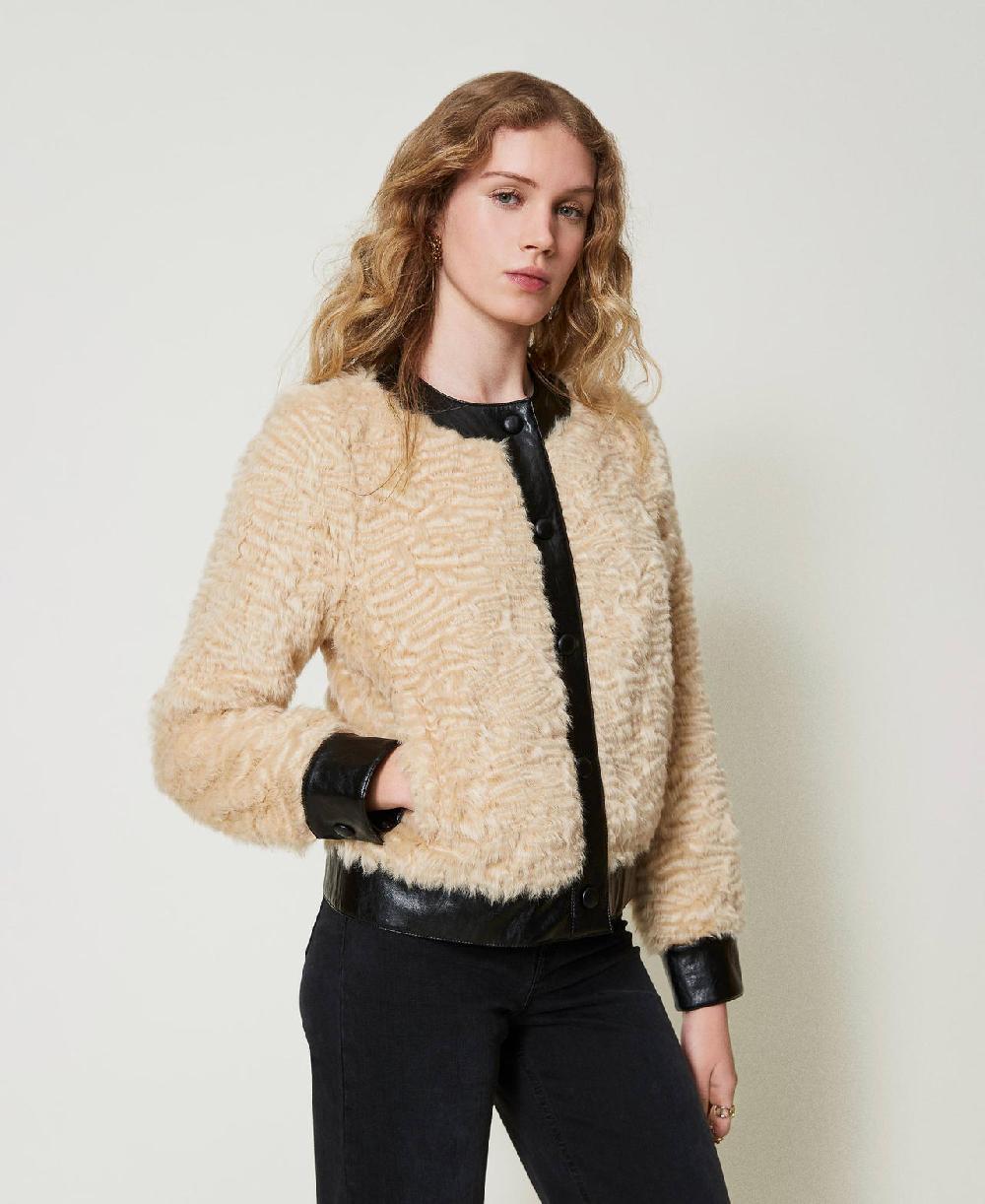 Scee by twin set Giacca boxy in faux fur Qualità Garantita