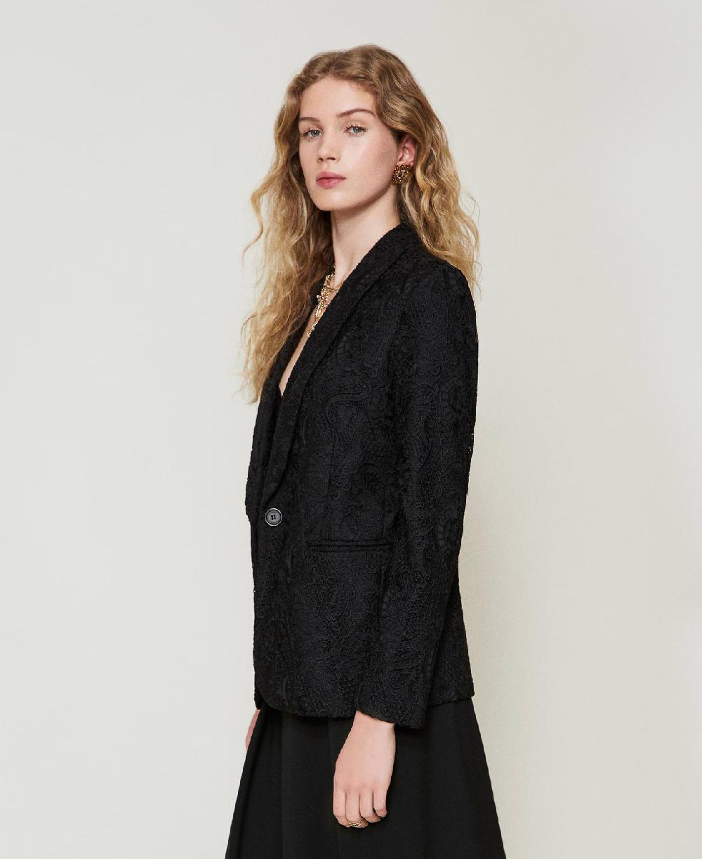Scee by twin set Giacca blazer in pizzo macramè Promozione Limitata
