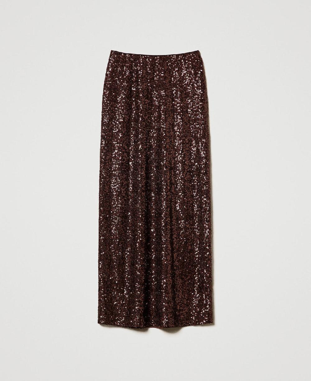 Scee by twin set Gonna lunga in full paillettes