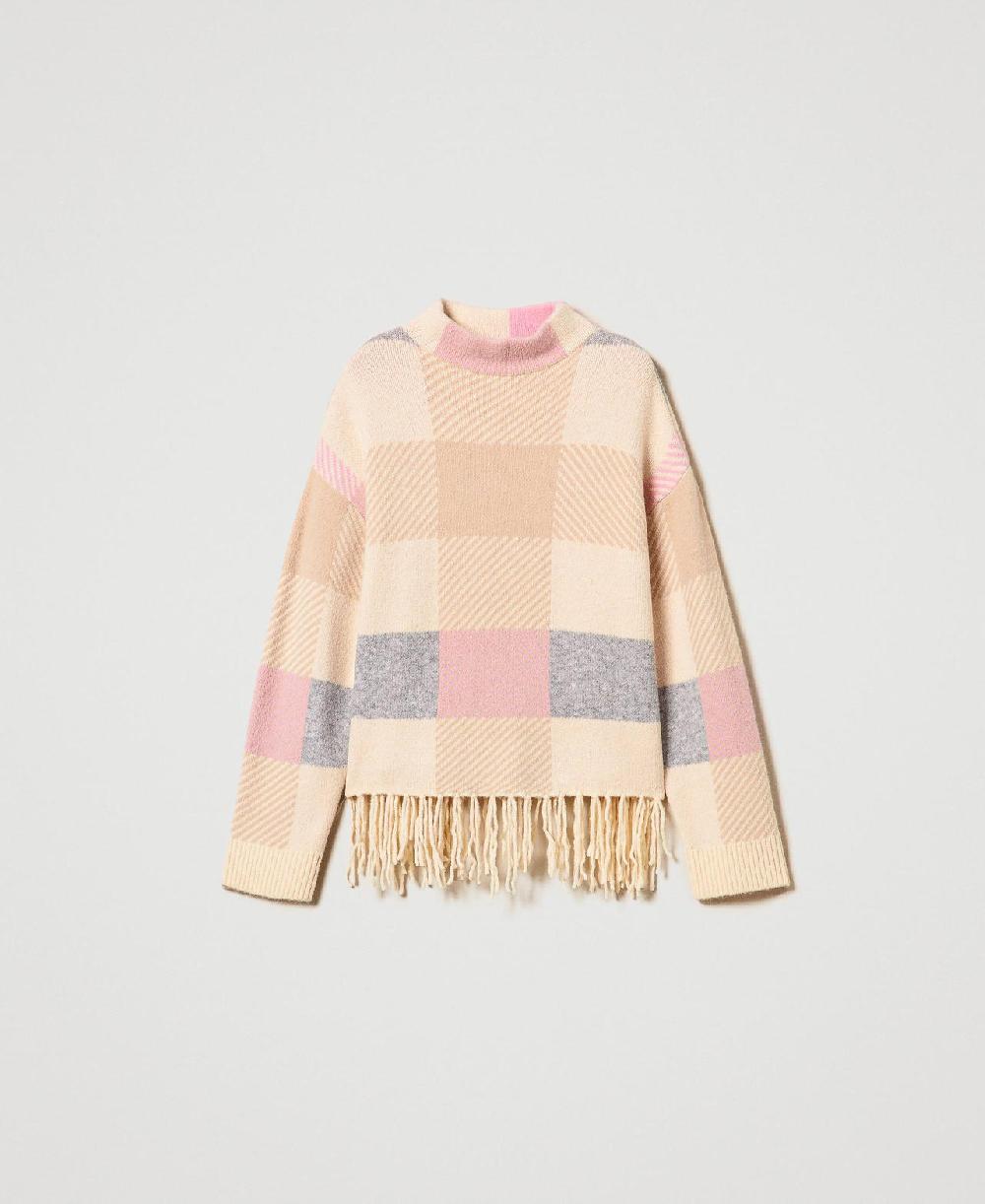 Scee by twin set Maglia jacquard con frange Presa