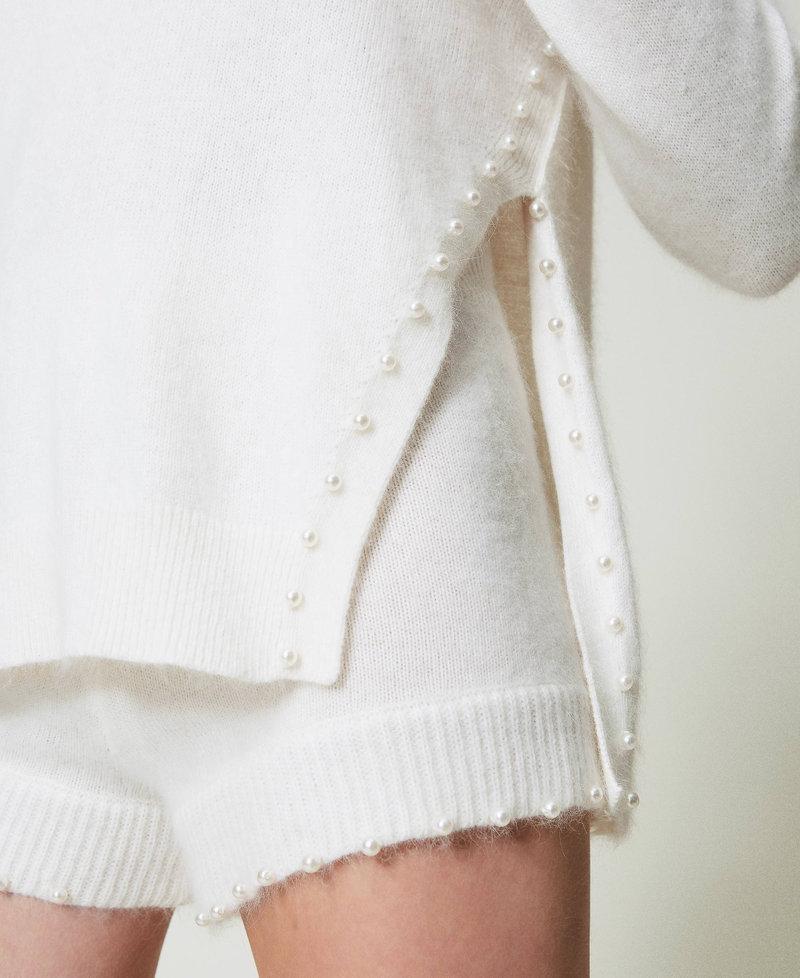 Scee by twin set Maglia dolcevita in misto angora con perle Outlet