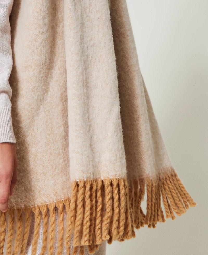 Scee by twin set Poncho mélange con frange Saldi